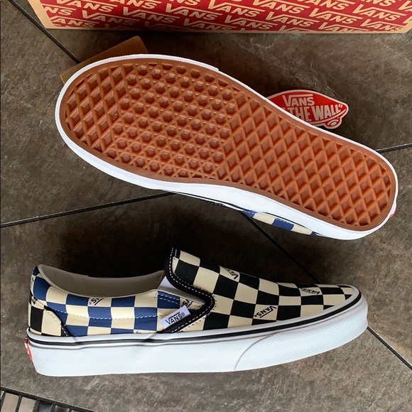 •VANS CLASSIC SLIP-ON BIG CHECK Black/Navy Men’s - Picture 3 of 16